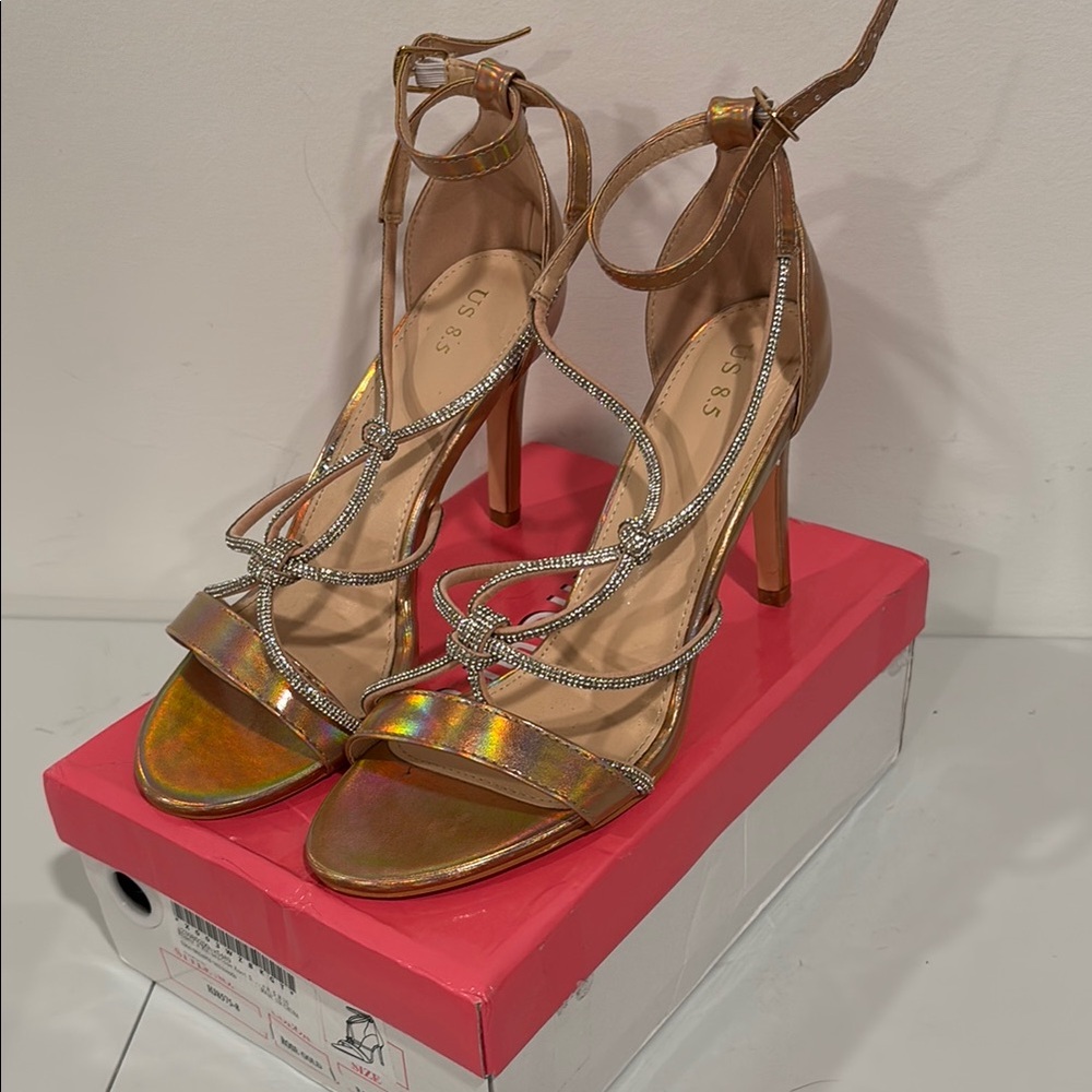 Guess Women's Iridescent Strappy Heels